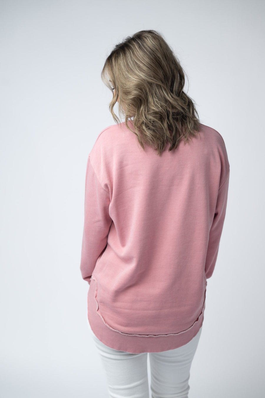 WAREHOUSE Vintage Wash Pullover - Dusty Pink