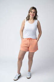 WAREHOUSE French Terry Stevie Shorts - Spring Peach