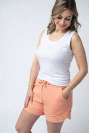 WAREHOUSE French Terry Stevie Shorts - Spring Peach