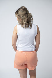 WAREHOUSE French Terry Stevie Shorts - Spring Peach