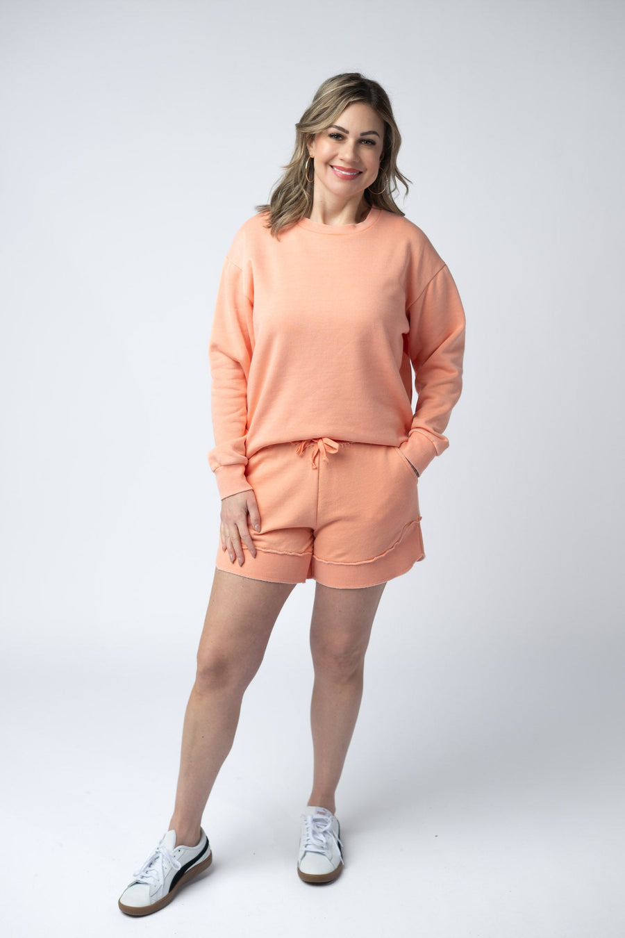WAREHOUSE Vintage Wash Pullover - Spring Peach
