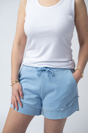 WAREHOUSE French Terry Stevie Shorts - Dusty Blue