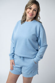WAREHOUSE Vintage Wash Pullover - Dusty Blue