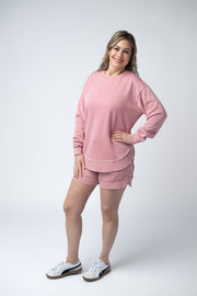 WAREHOUSE French Terry Stevie Shorts - Dusty Pink