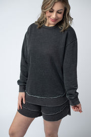 WAREHOUSE Vintage Wash Pullover - Black