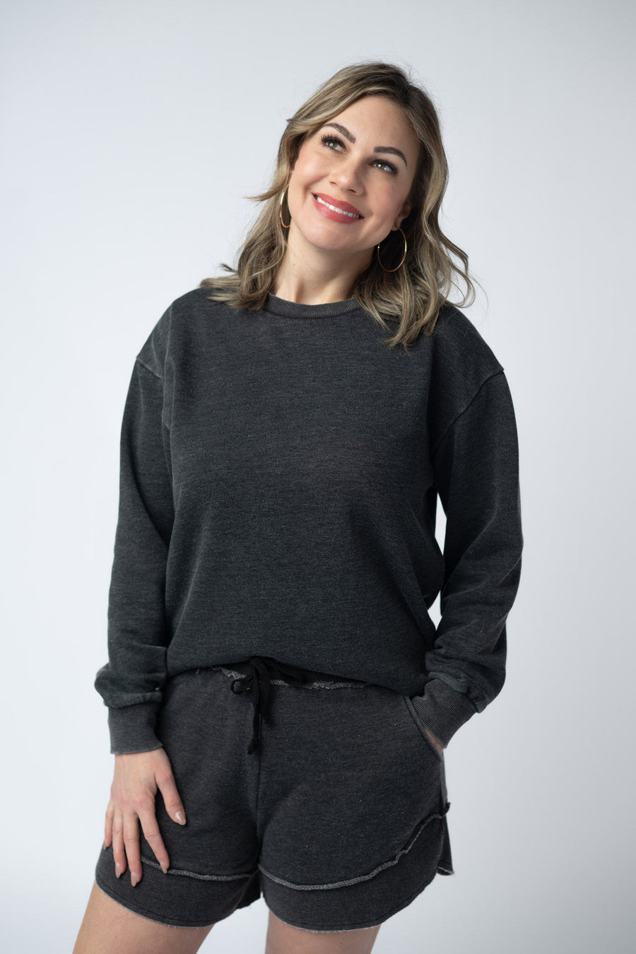 WAREHOUSE Vintage Wash Pullover - Black