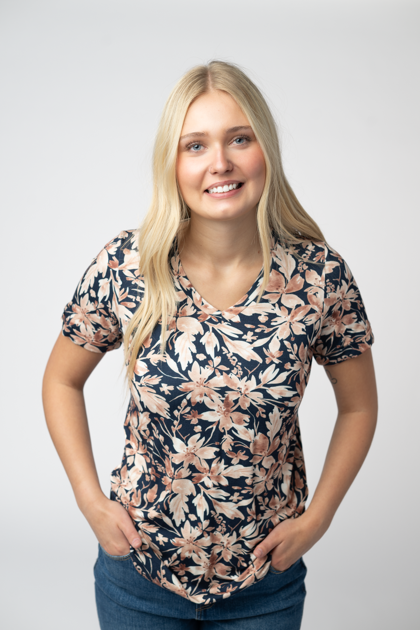 WAREHOUSE ONLY Sophie Top - Navy Autumn Petals