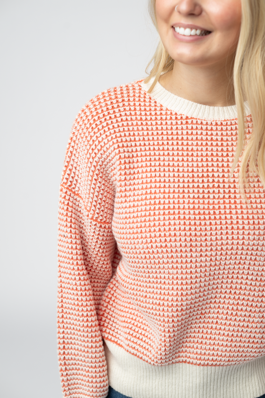 WAREHOUSE ONLY Charlotte Sweater - Orange and Ivory