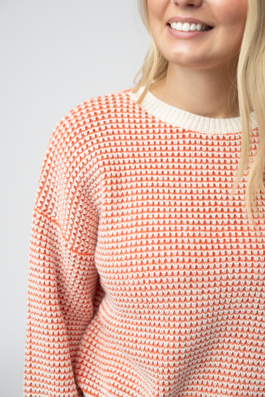 WAREHOUSE ONLY Charlotte Sweater - Orange and Ivory