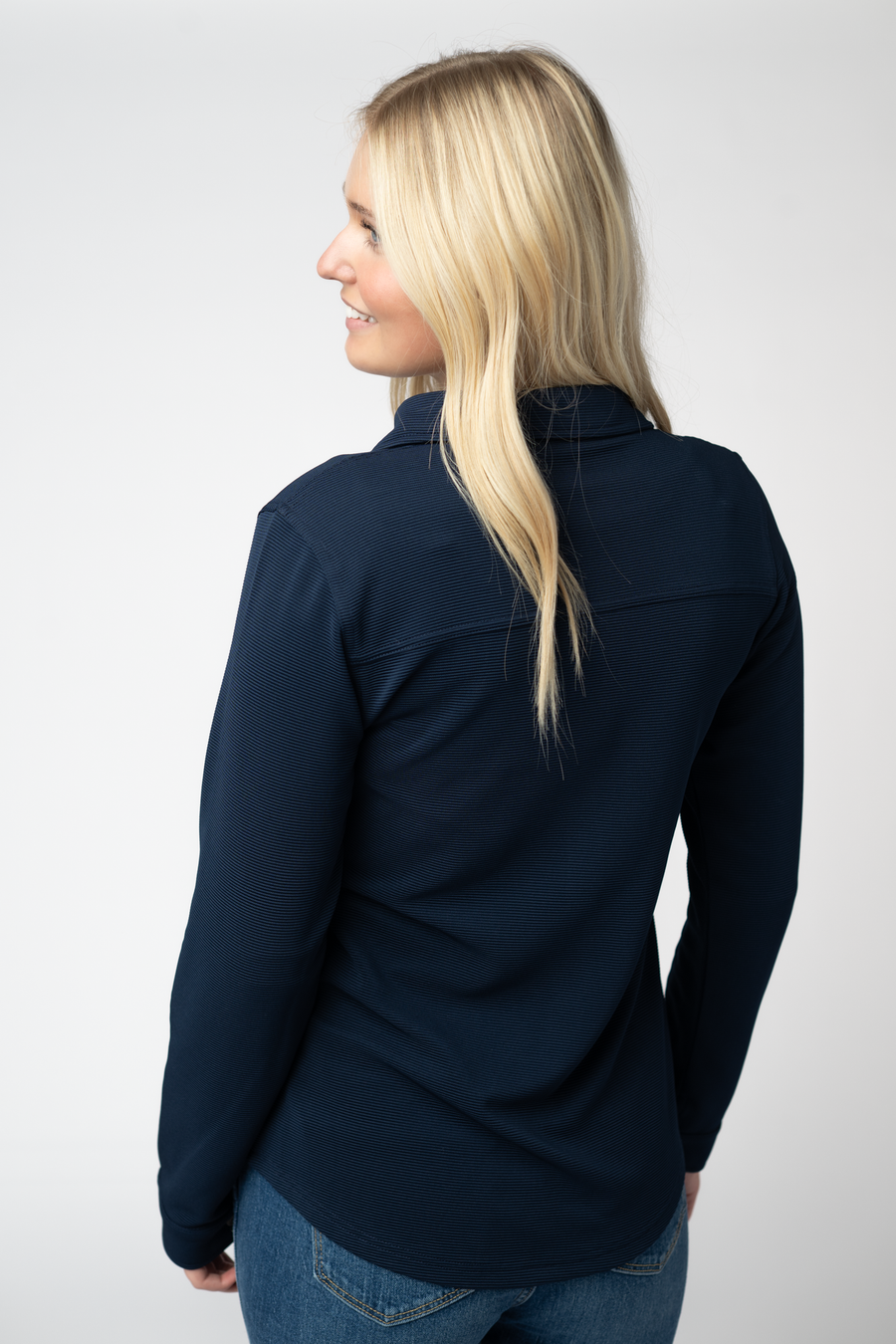 WAREHOUSE ONLY Ryleigh Ribbed Button Down - Navy