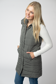 WAREHOUSE ONLY Harlow Long Vest - Grey