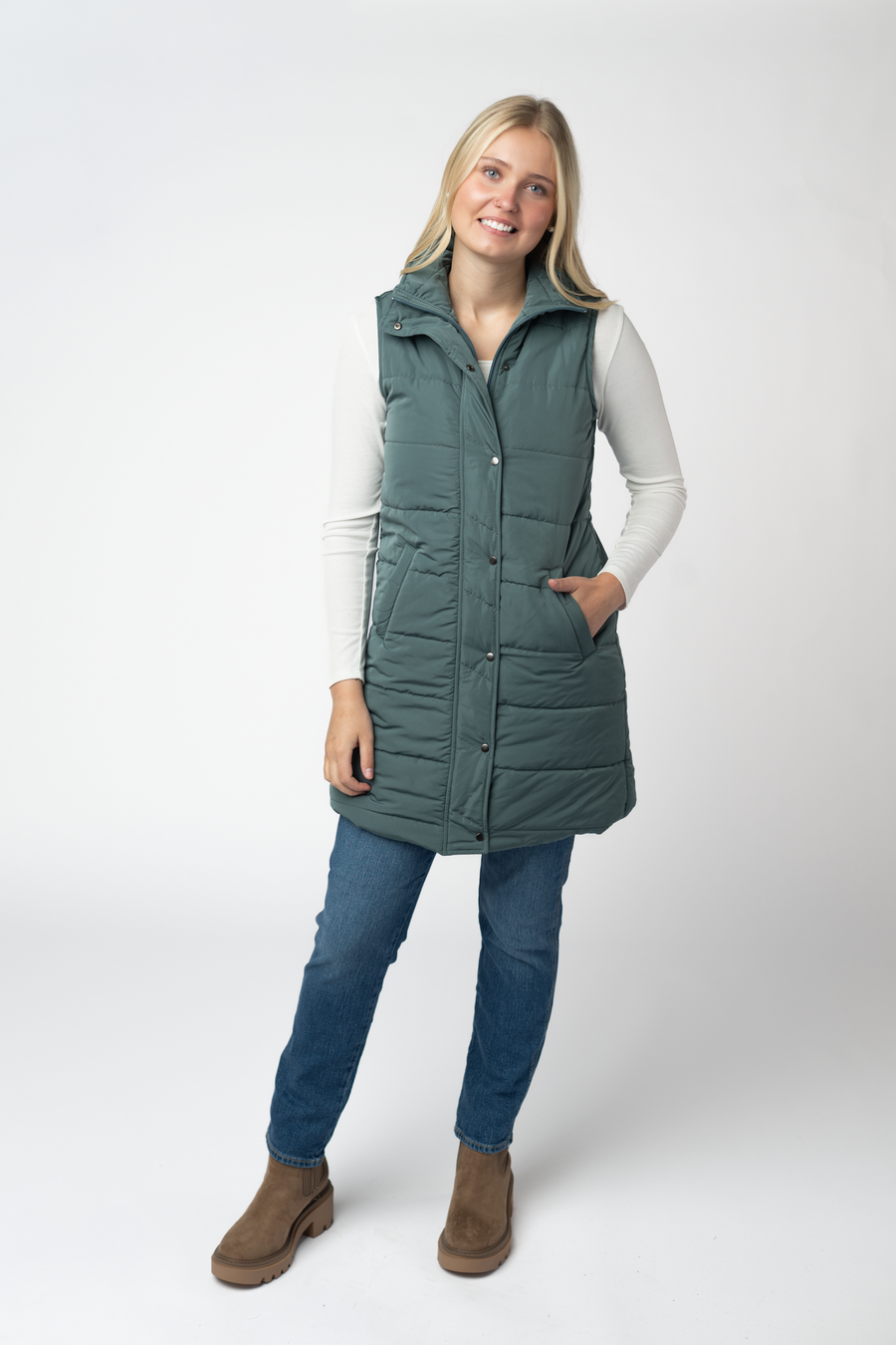 WAREHOUSE ONLY Harlow Long Vest - Teal