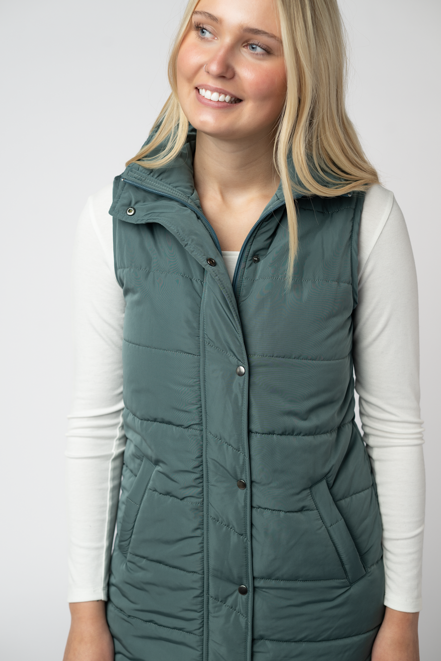 WAREHOUSE ONLY Harlow Long Vest - Teal