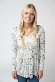 WAREHOUSE ONLY Long Sleeve Sarah Ruffle Top - Olive Meadow