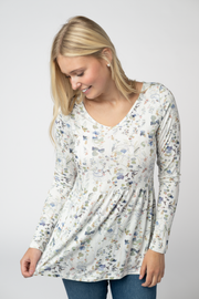 WAREHOUSE ONLY Long Sleeve Sarah Ruffle Top - Olive Meadow