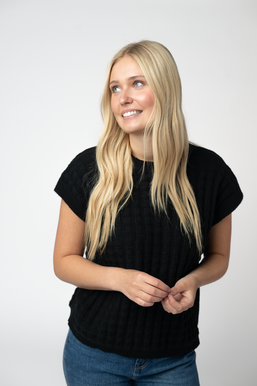WAREHOUSE ONLY Kelly Knitted Top - Black
