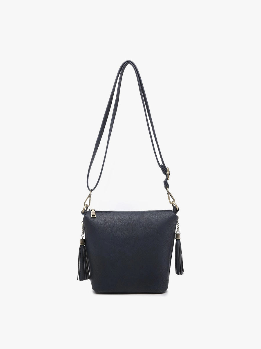 Dylan Crossbody w/ 2 Side Tassel Zippers