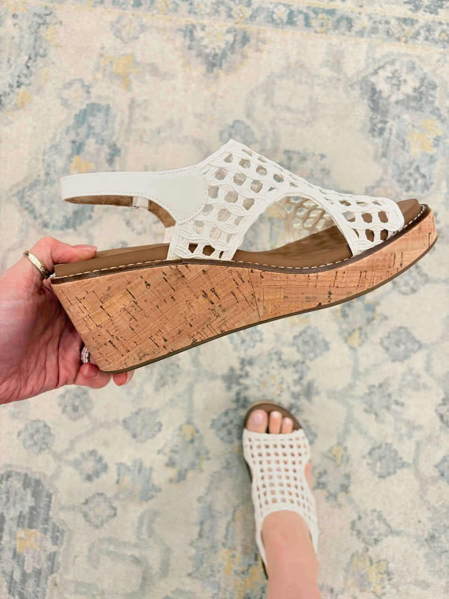 Carley Wedge- Ivory Woven