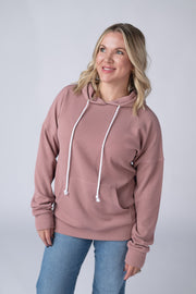 WAREHOUSE Kacey Ribbed Hoodie - Rose