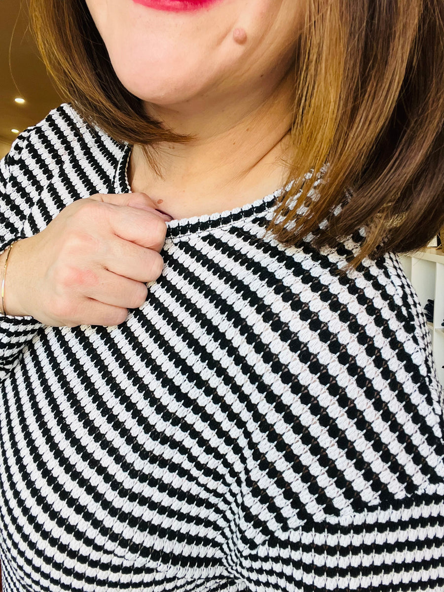 Striped Sweater- Black & White FINAL SALE