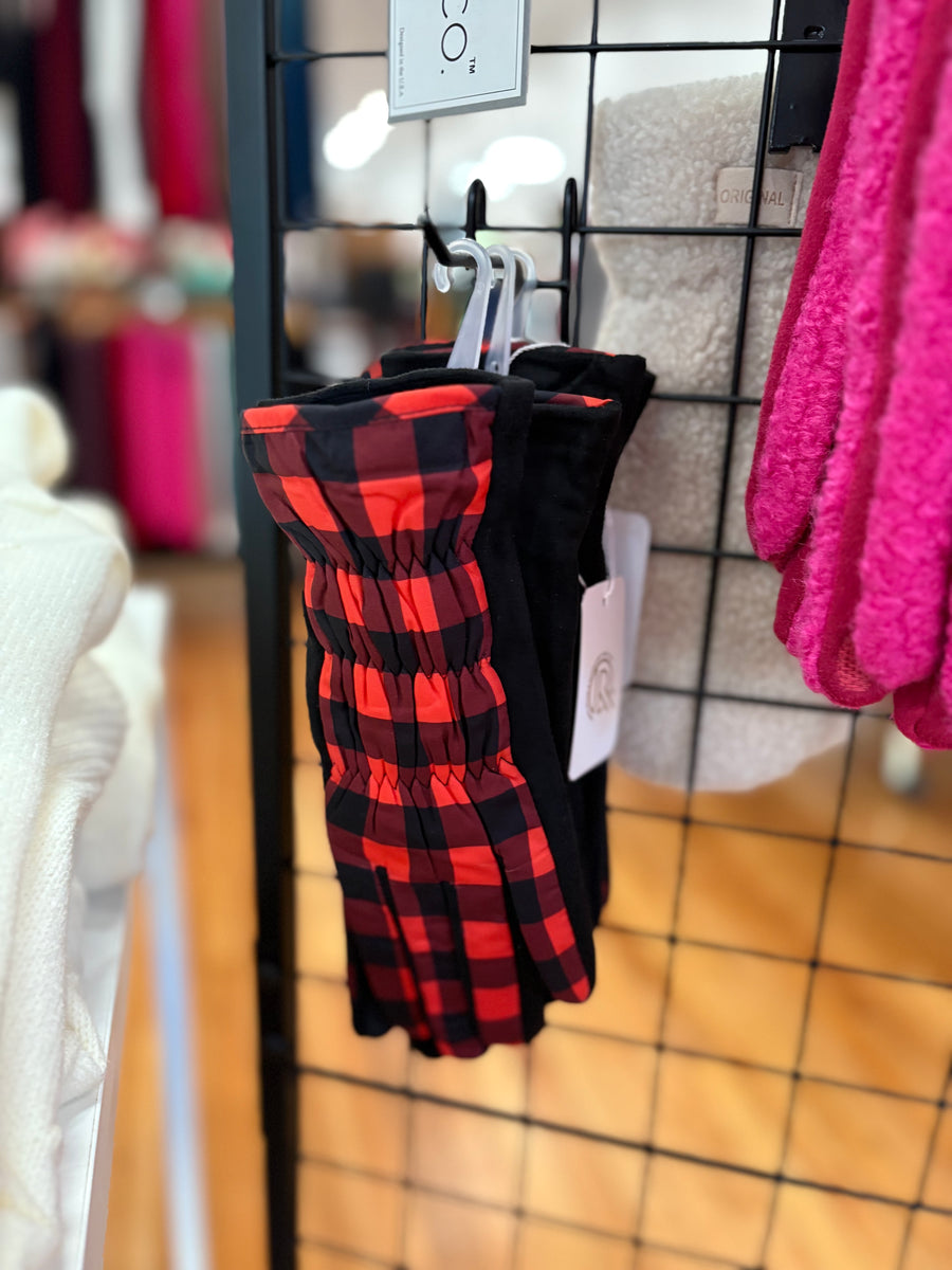 Plaid Puffer Gloves FINAL SALE