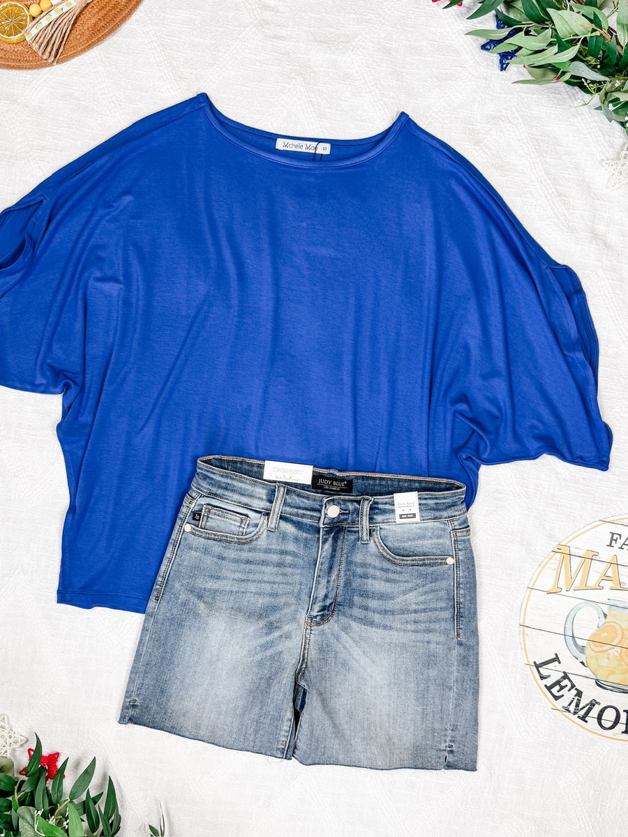 WAREHOUSE Darcy Dolman Top - Blue
