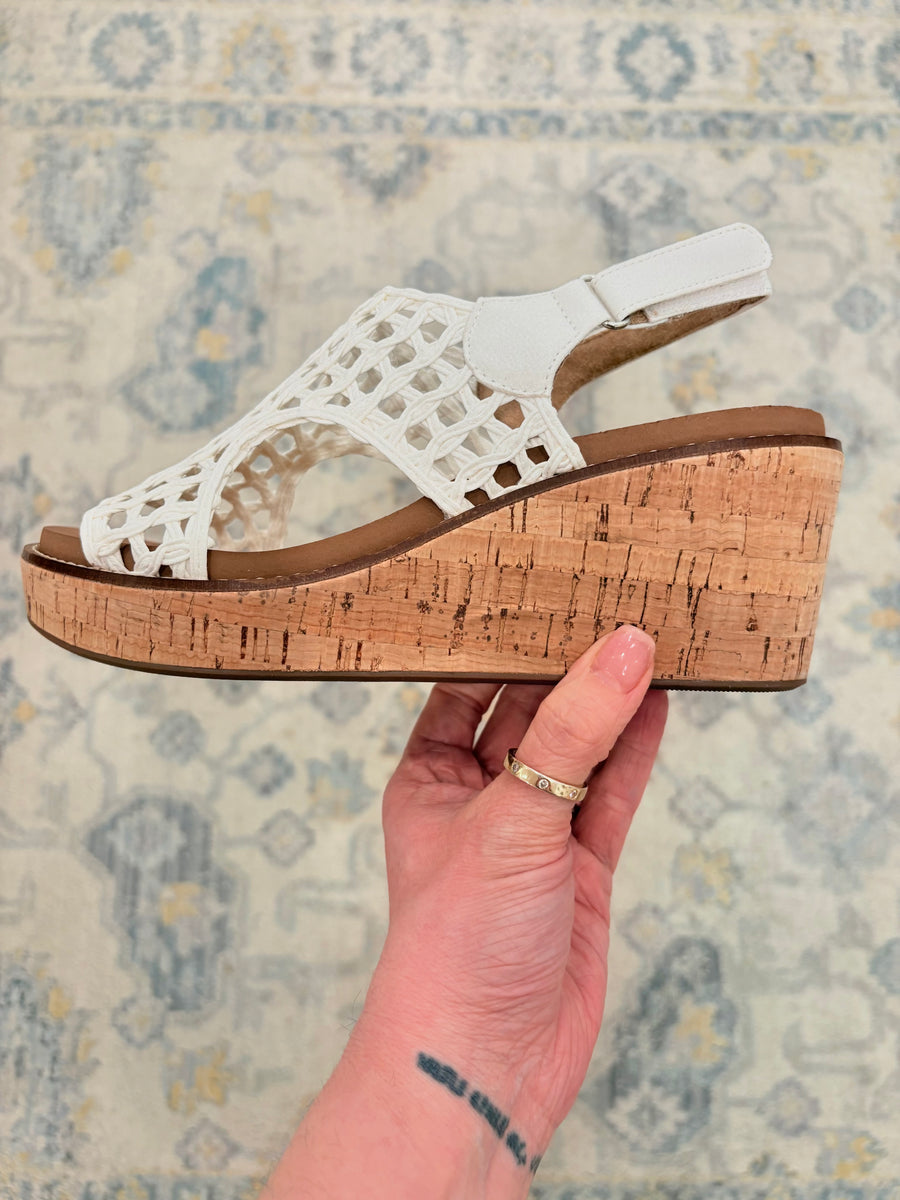 Carley Wedge- Ivory Woven