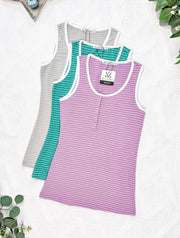 WAREHOUSE Shiloh Button Snap Tank - Purple