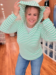Amelia Striped Hoodie - Green