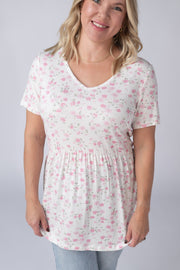 WAREHOUSE Sarah Ruffle Short Sleeve - Pretty in Pink Floral