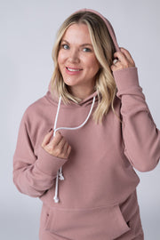 WAREHOUSE Kacey Ribbed Hoodie - Rose