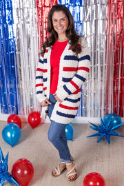 WAREHOUSE Stripe Cardigan - 4th of July