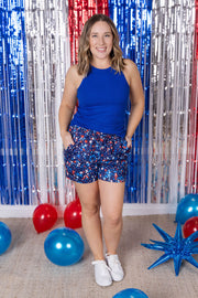 WAREHOUSE Jamie Shorts - Navy Star Mix