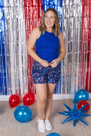 WAREHOUSE Jamie Shorts - Navy Star Mix