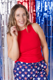 WAREHOUSE Jamie Shorts - Navy Stars and Stripes