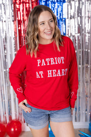 WAREHOUSE Corrine Embroidered Pullover Top - Patriot at Heart