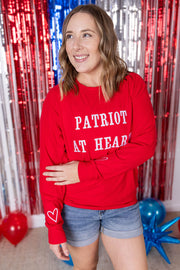 WAREHOUSE Corrine Embroidered Pullover Top - Patriot at Heart