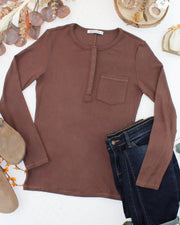 WAREHOUSE ONLY Georgia Long Sleeve Top - Brown