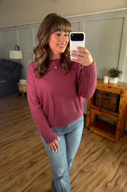 WAREHOUSE ONLY Gianna Pullover Sweater - Raspberry