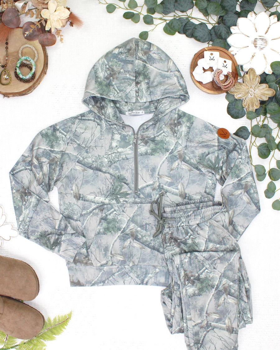 WAREHOUSE ONLY Shorter Halfzip Hoodie - Camo