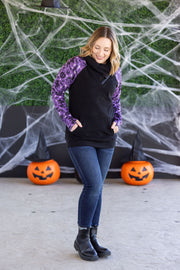 WAREHOUSE Zoey ZipCowl Sweatshirt - I Put A Spell On You and Black