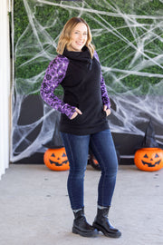 WAREHOUSE Zoey ZipCowl Sweatshirt - I Put A Spell On You and Black