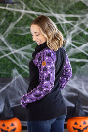 WAREHOUSE Zoey ZipCowl Sweatshirt - I Put A Spell On You and Black