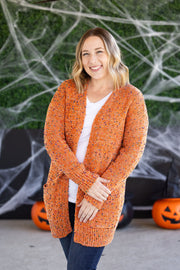WAREHOUSE Carly Confetti Dot Cardigan - Pumpkin