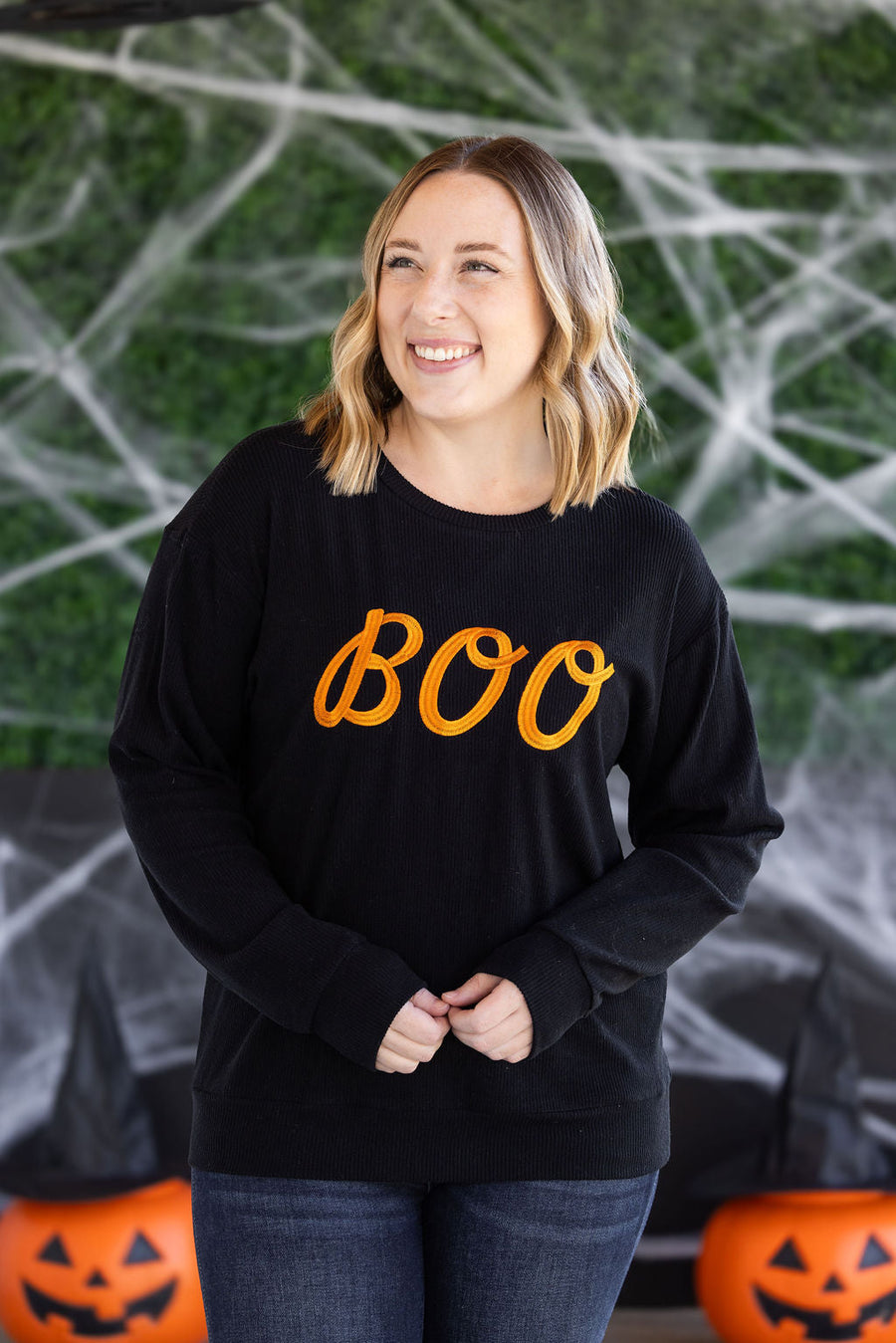 WAREHOUSE Corrine Embroidered Pullover Top - BOO