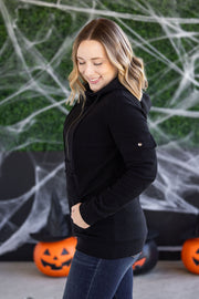 WAREHOUSE Pixie Pocket Halfzip Hoodie - Black
