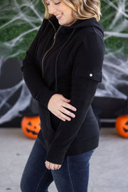 WAREHOUSE Pixie Pocket Halfzip Hoodie - Black