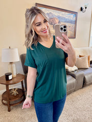 WAREHOUSE Sophie Pocket Tee - Hunter Green