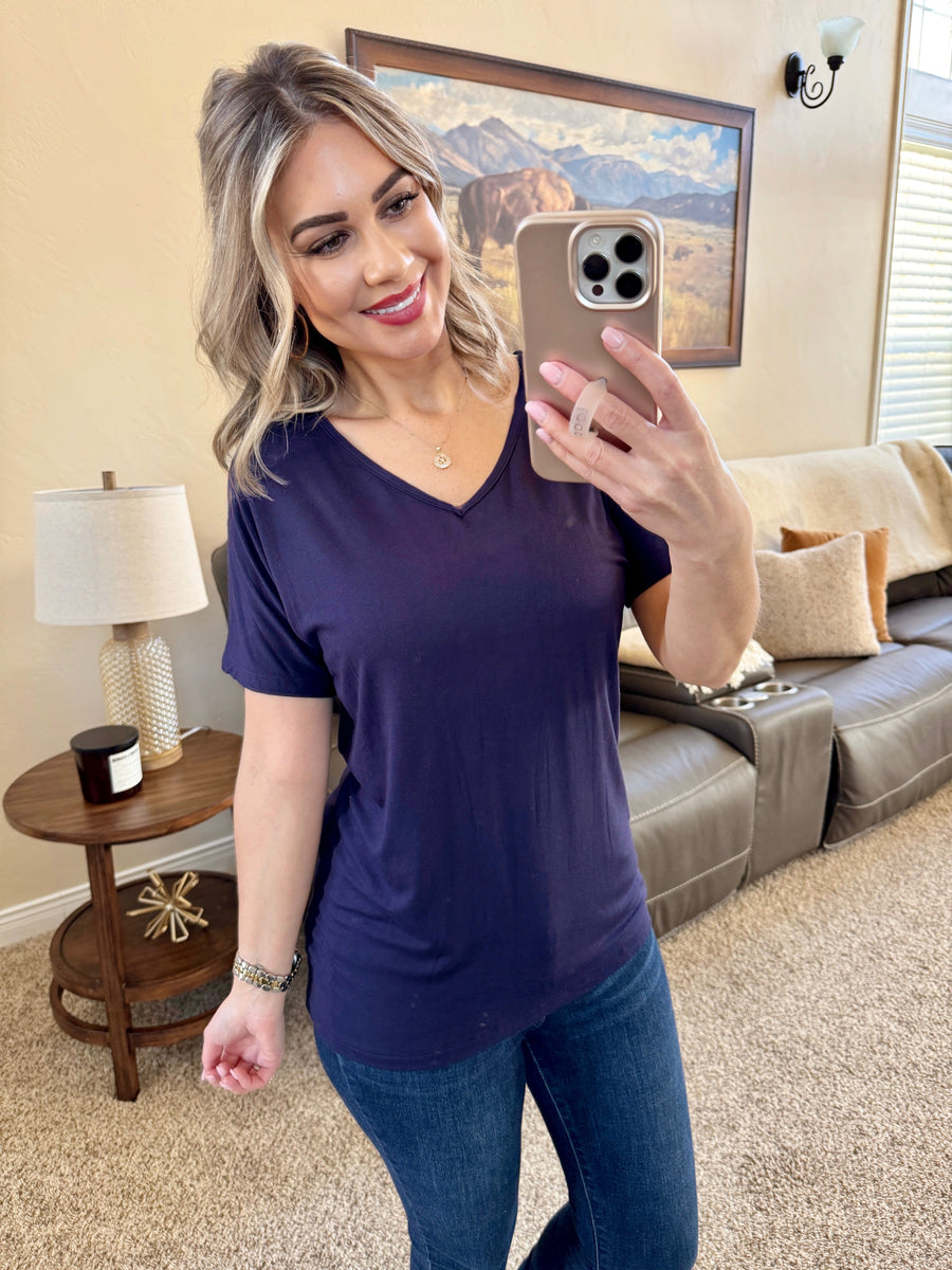 WAREHOUSE Chloe Cozy Tee - Navy