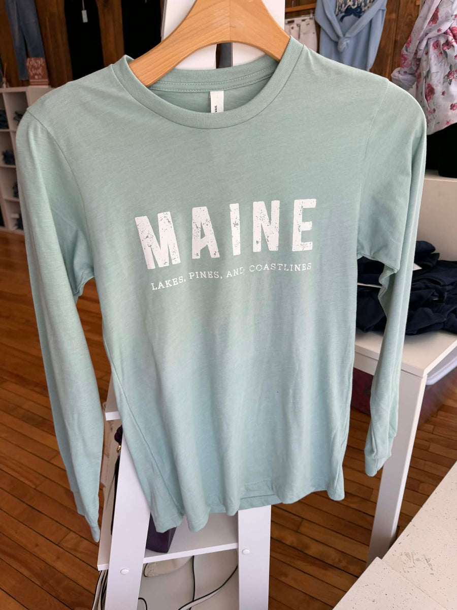 MAINE Long Sleeve T-Shirt- Sea Foam